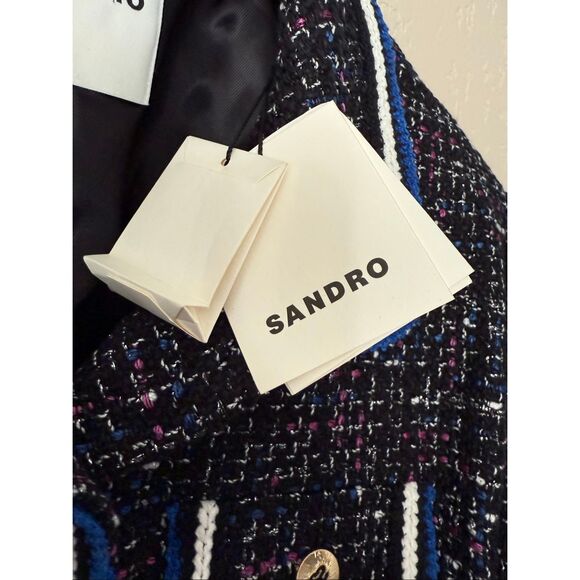Sandro Vicky Tweed Cropped Jacket - Picture 9 of 11